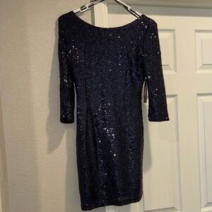Lulu's Midnight Blue Sequin Mini Dress